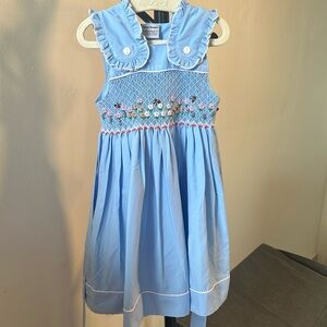 Blue Hand Smocking Traditional Dress